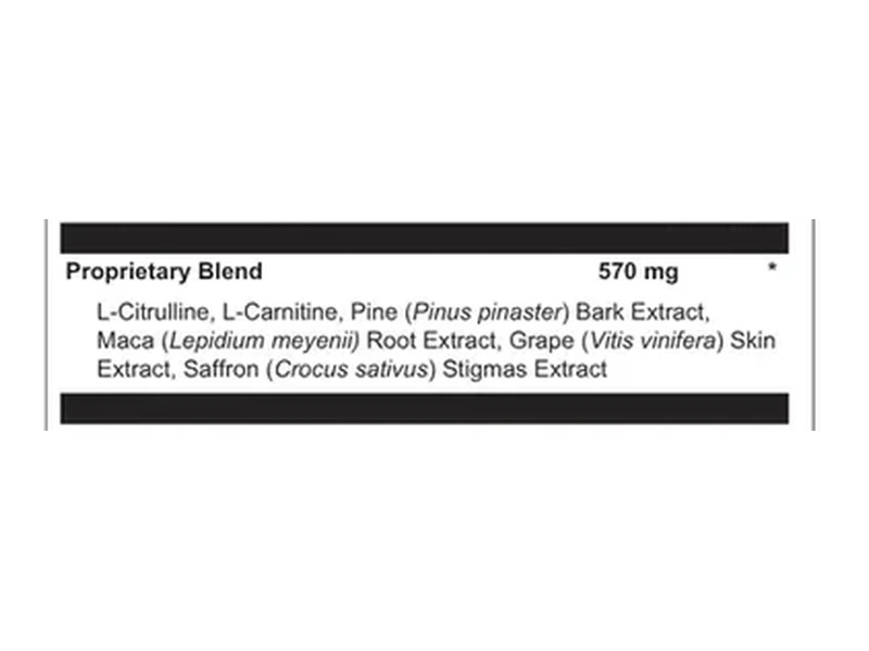 Vigorus label close-up: proprietary blend 570 mg